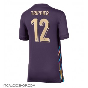 Inghilterra Kieran Trippier #12 Seconda Maglia Femmina Europei 2024 Manica Corta